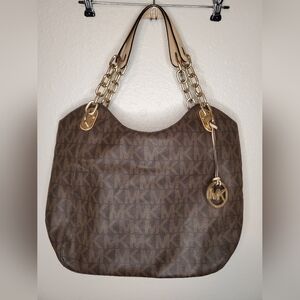 Michael Kors Monogram Brown Shoulder Bag